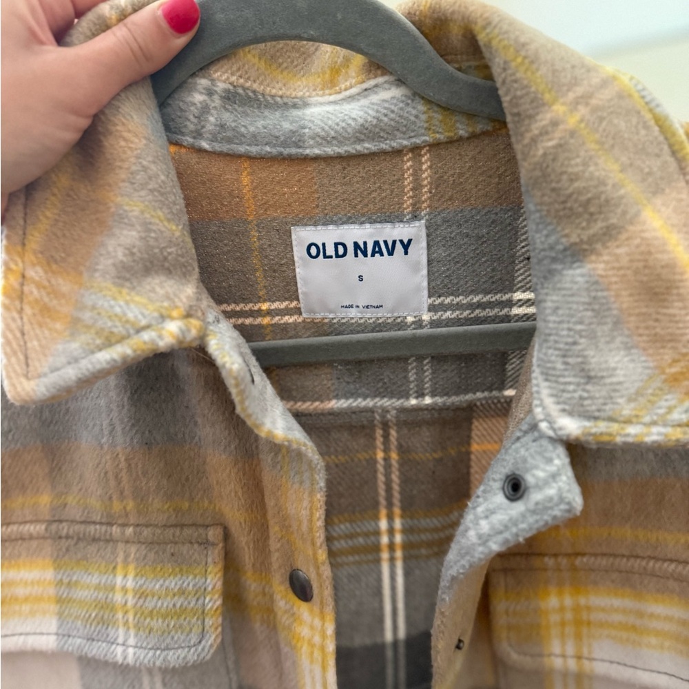 Yellow Transitional Plaid Utility Shacket - Picture 3 of 4